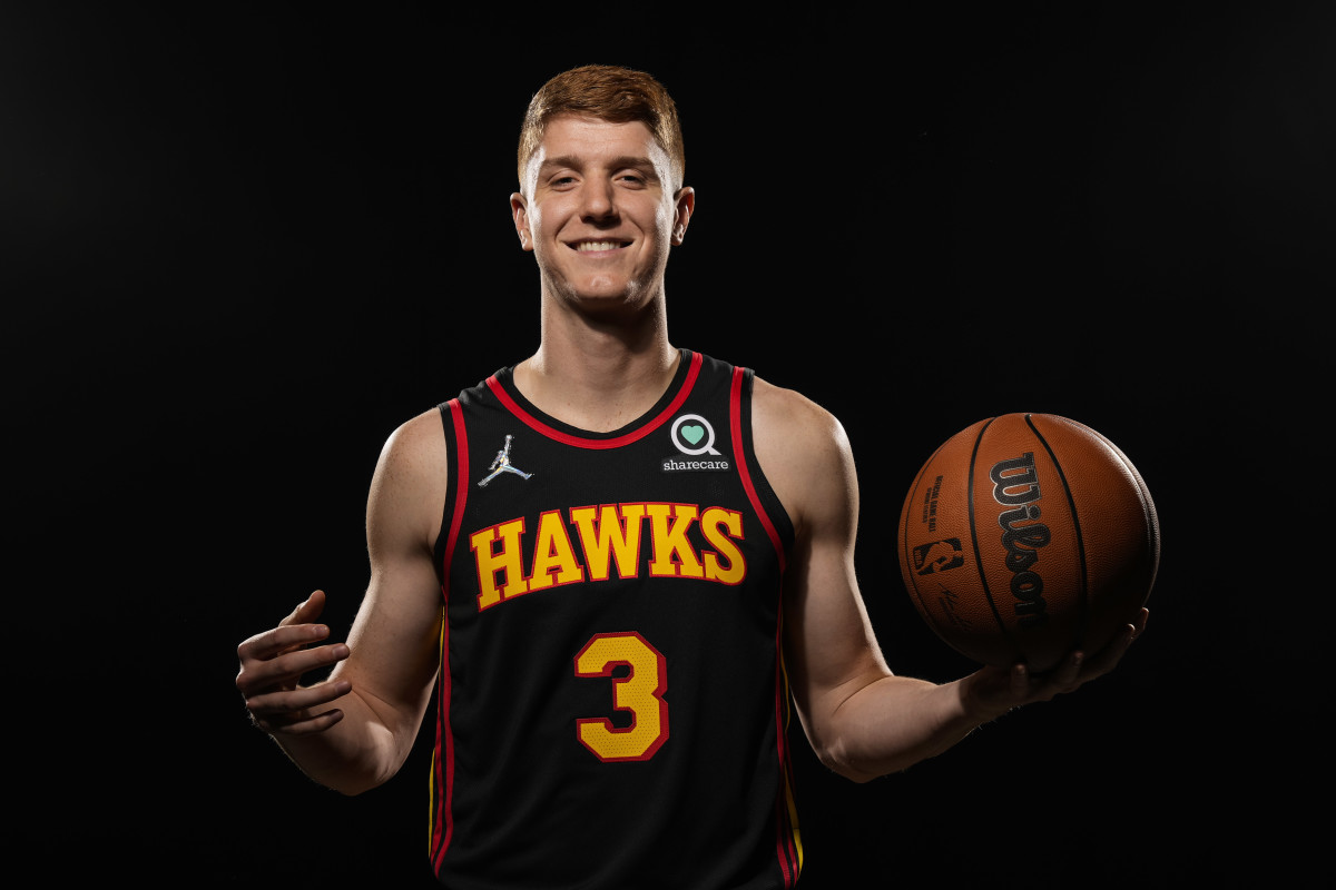 Atlanta Hawks guard Kevin Huerter (3) pictured at Hawks Media Day held at PC&E.